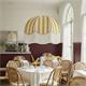 Lámpara de Techo LEOCADIA Pantalla Amarilla Fleco Blanco D70