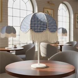 Lámpara de Mesa NAZARIA Pantalla Cuadros Azules