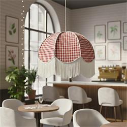 Lámpara de Techo NAZARIA Pantalla Cuadros Rojos D40