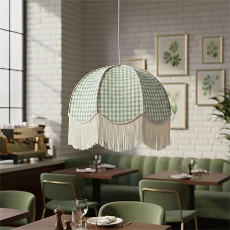 Lámpara de Techo NAZARIA Pantalla Cuadros Verdes D50