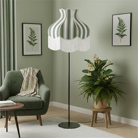 Lámpara Pie de Salón EPIFANÍA Pantalla Rayas Verdes