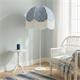 Lámpara Pie de Salón NAZARIA Pantalla Cuadros Azules