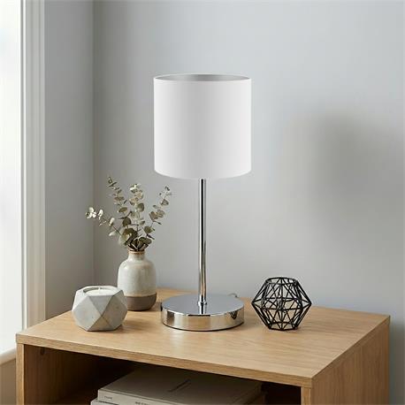 Lámpara de Mesa SURREY Blanco Gris Cromo