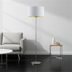 Lámpara Pie de Salón SURREY Blanco Oro Cromo 45 Cm