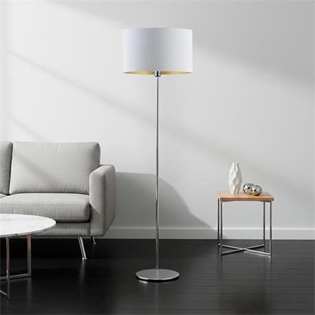 Lámpara Pie de Salón SURREY Blanco Oro Cromo 45 Cm