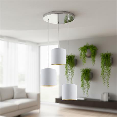 Lámpara de Techo Plafón SURREY Blanco Oro Cromo 3 Luces