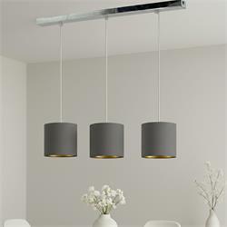 Lámpara de Techo Regleta SURREY Marrón Oro Cromo 3 Luces