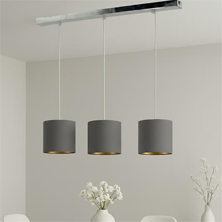 Lámpara de Techo Regleta SURREY Marrón Oro Cromo 3 Luces