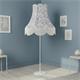 Lámpara Pie de Salón TRIFALDI Pantalla Azul Flecos Blancos