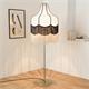 Lámpara Pie de Salón LIV II Tejido Beige Negro Flecos Dobles