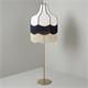 Lámpara Pie de Salón LIV II Tejido Beige Negro Flecos Dobles
