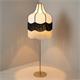 Lámpara Pie de Salón LIV II Tejido Beige Negro Flecos Dobles