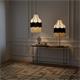 Lámpara de Mesa LIV II Tejido Beige Negro Flecos Dobles