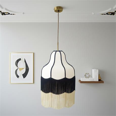 Lámpara de Techo LIV II Tejido Beige Flecos Dobles D38