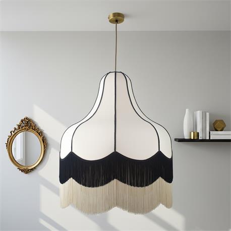 Lámpara de Techo LIV II Tejido Beige Flecos Dobles D70