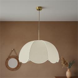 Lámpara de Techo VALENTINA Lino Beige con Galón Beige D50