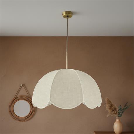 Lámpara de Techo VALENTINA Lino Beige con Galón Beige D50