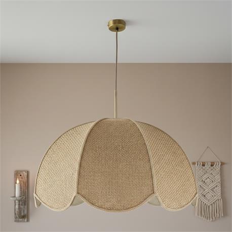 Lámpara de Techo VALENTINA Yute Natural con Galón Yute D70