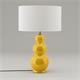 Lámpara de Mesa ISABELLA Cerámica Mostaza Pantalla Blanca