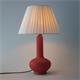 Lámpara de Mesa BELL II Cerámica Roja Pantalla Plisada