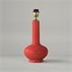 Pie de Lámpara BELL Cerámica Craquelada Roja Sin Pantalla