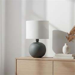 SOBREMESA METAL GRIS PIZARRA C/PANT TEXTIL BLANCA