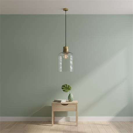 Lámpara de Techo SYBILL Cristal Transparente Corcho