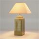 Lámpara de Mesa ALBA Cerámica Verde Metal Oro Con Pantalla