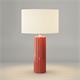 Lámpara de Mesa TRIANA Cerámica Rojo Pantalla Blanca