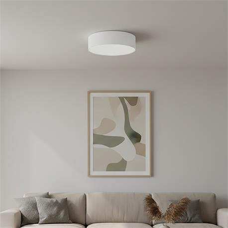 Plafón de Techo Redondo ENZO II Tejido Blanco 40 Cm 2 Luces