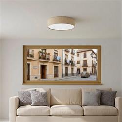 Plafón de Techo Redondo ENZO II KAV Beig 40 Cm 2 Luces