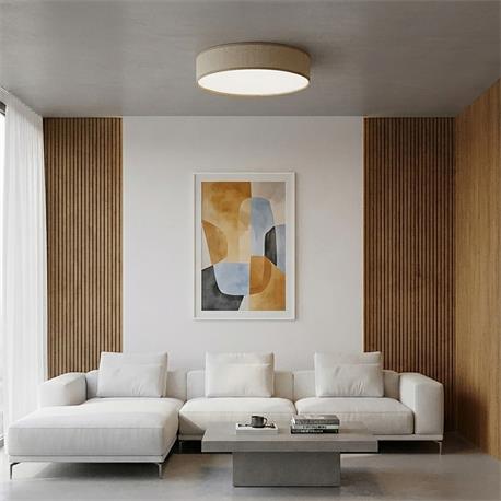 Plafón de Techo Redondo ENZO II Lino 01 Beig 45 Cm 2 Luces