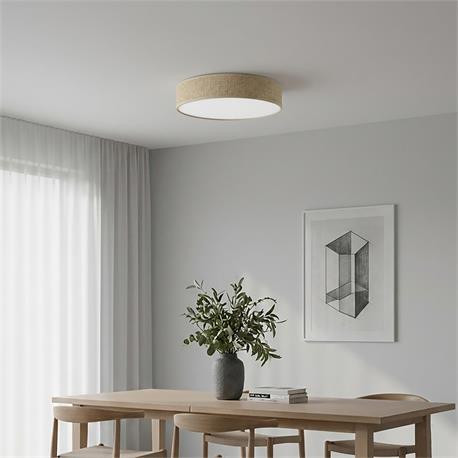 Plafón de Techo Redondo ENZO II Yute 45 Cm 2 Luces