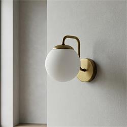 Aplique de Pared CINTIA Metal Oro C/T Blanco Mate 1 Luz