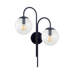 Aplique Doble Negro y Cristal Transparente | Serie CINTIA