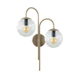 Aplique Doble Oro y Cristal Transparente | Serie CINTIA