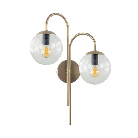 Aplique Doble Oro y Cristal Transparente | Serie CINTIA