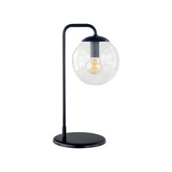 Lámpara de Mesa Negra y Cristal Transparente | Serie CINTIA