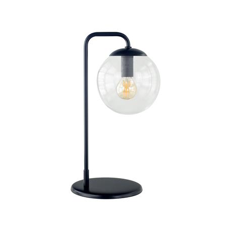 Lámpara de Mesa Negra y Cristal Transparente | Serie CINTIA