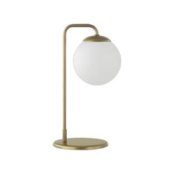 Lámpara de Mesa Oro y Cristal Blanco | Serie CINTIA