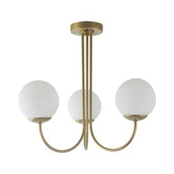 Lámpara de Techo Oro Cristales Blancos | Serie CINTIA