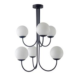 Lámpara de Techo Negra y Tulipas Blancas | Serie CINTIA