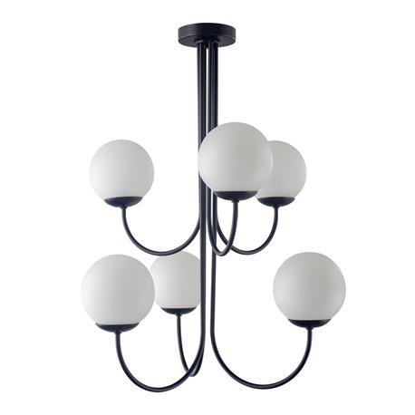 Lámpara de Techo Negra y Tulipas Blancas | Serie CINTIA