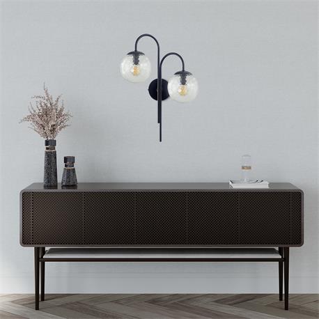 Aplique Doble Negro y Bicos Transparente | Serie CINTIA