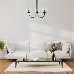 Lámpara de Techo Negra y Bicos Transparentes | Serie CINTIA