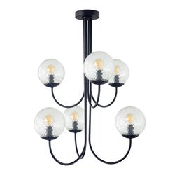 Lámpara de Techo Negra y Bicos Transparentes | Serie CINTIA