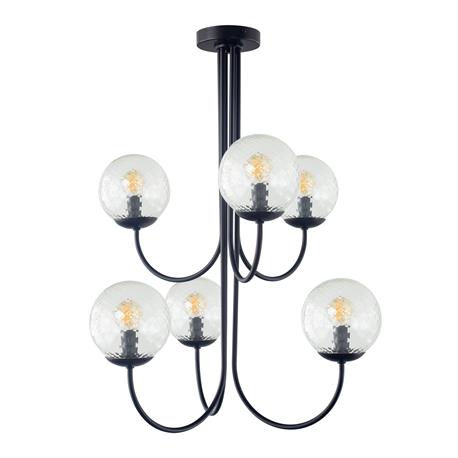 Lámpara de Techo Negra y Bicos Transparentes | Serie CINTIA