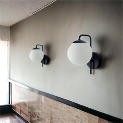 Aplique de Pared Negro y Cristal Blanco | Serie ELOISE