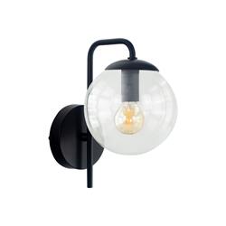 Aplique de Pared Negro y Cristal Transparente | Serie ELOISE