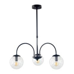 Lámpara de Techo Negra Cristal Transparente | Serie ELOISE